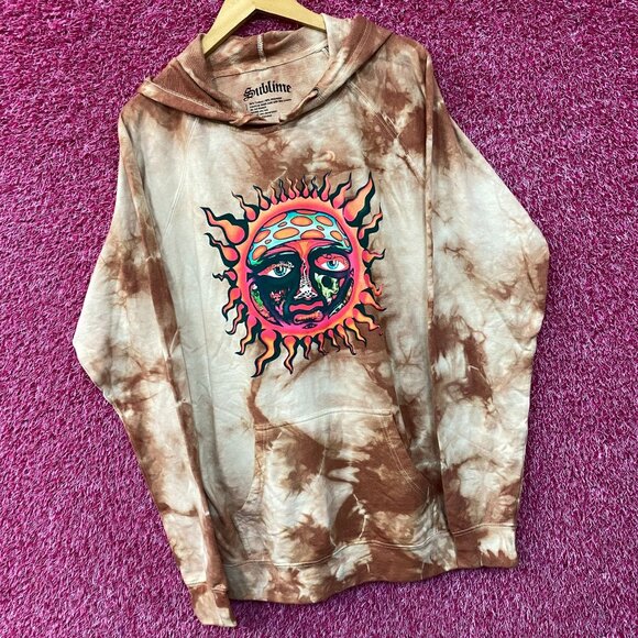 Sublime Sun 1995 Summer Tour Tie Dye Ska Rock Band Hoodie size Large - Picture 3 of 5